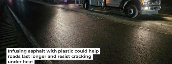 A stretch of road near Rockwall, Texas, paved with plastic-infused asphalt. Md. Sahadat Hossain